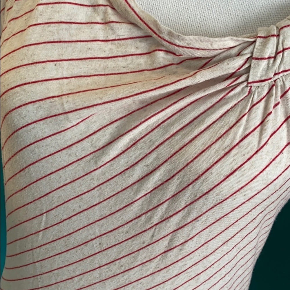 🥭(4 for $15) One Clothing Brand Cream and Red Stripes - Picture 2 of 7